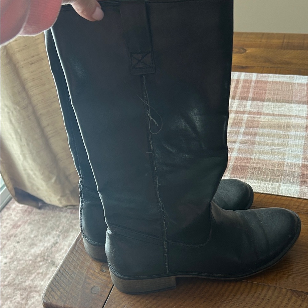 MIA Black Leather Knee-High Boots